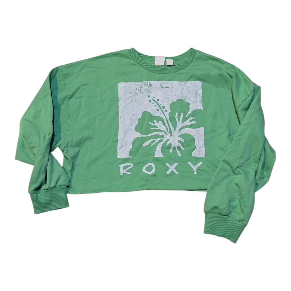 Roxy Green Cropped Sweatshirt